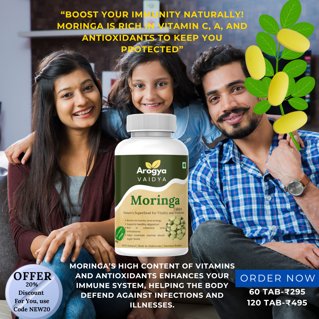 Moringa Tablets 500mg – 100% Natural & Ayurvedic Supplement