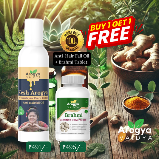 Anti-Hair Fall Oil + Brahmi Tablet Combo Pack