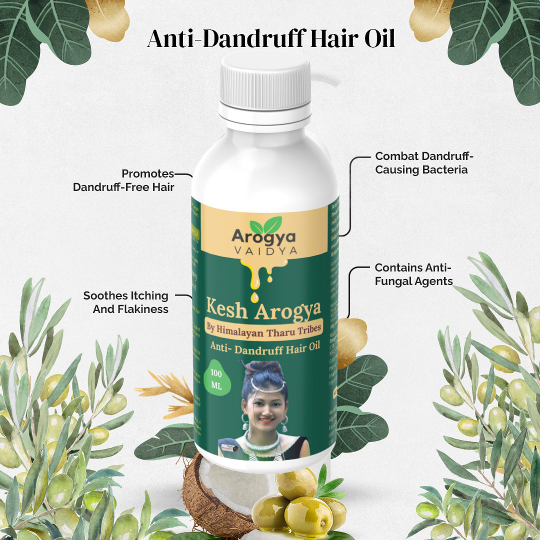 Arogya Vaidya Anti-Dandruff Hair Oil|Enriched with Rosemary Oil & Tea Tree Oil | Best for Men & Women | 100 ML