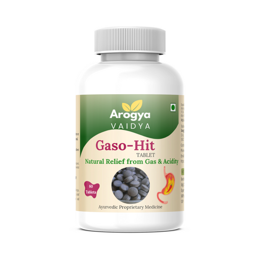 Gaso-Hit Tablet 500mg - Arogya Vaidya | Ayurvedic Solution for Digestive Health & Diabetes Support