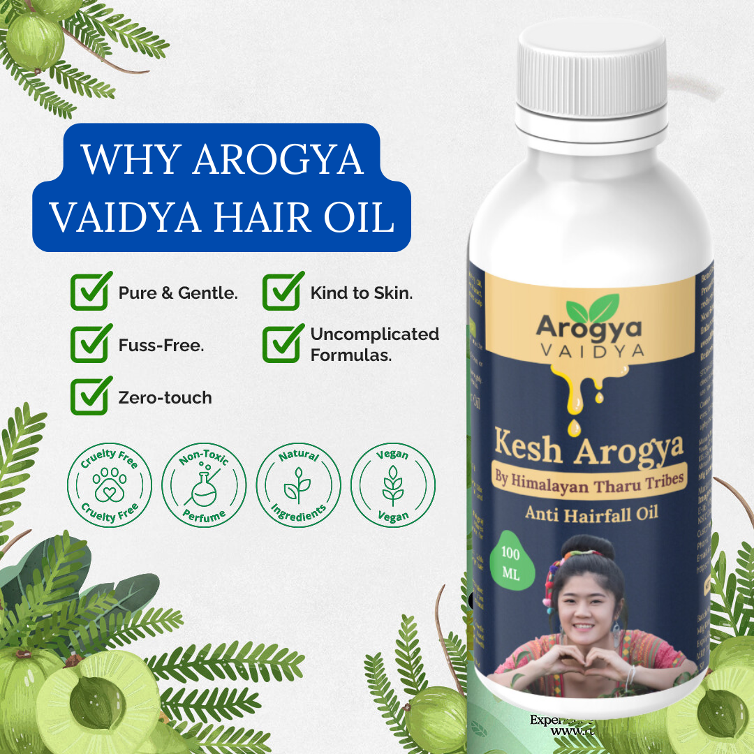 Arogya Vaidya Anti Hairfall Oil Buy1 Get1 Free| Enriched with Castor Oil & Shikakai Extract | Nourishes Scalp & Controls Hair Fall | 100 ML