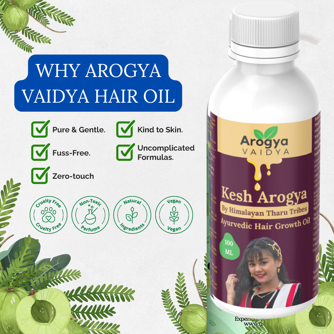 Arogya Vaidya Hair Growth Oil Buy1 Get1 Free| Enriched with Basil Extract & Curry Leaves Extract | Strengthen Hair & Promotes Hair Growth | 100 ML