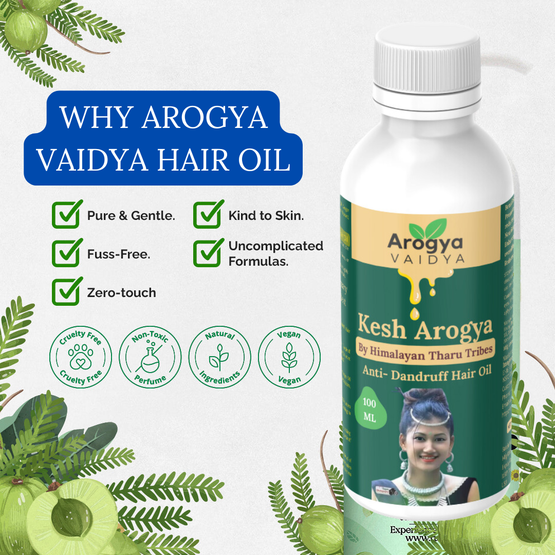 Arogya Vaidya Anti-Dandruff Hair Oil|Enriched with Rosemary Oil & Tea Tree Oil | Best for Men & Women | 100 ML