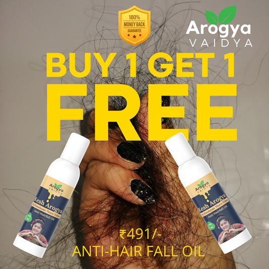 Arogya Vaidya Anti Hairfall Oil Buy1 Get1 Free| Enriched with Castor Oil & Shikakai Extract | Nourishes Scalp & Controls Hair Fall | 100 ML