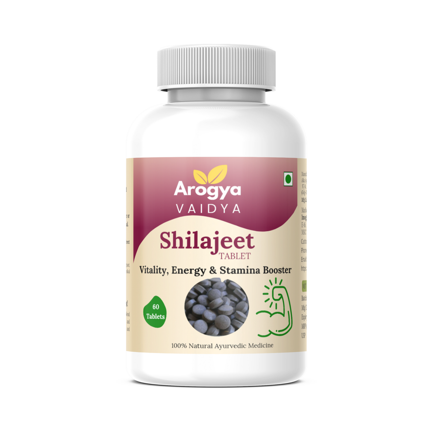 Shilajeet Tablet 350mg - Arogya Vaidya | Boost Stamina, Strength & Vitality